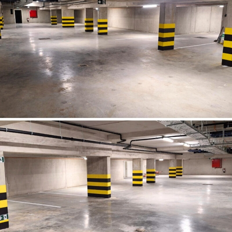 Installation lamping pour le parking d'un immeuble à Bruxelles